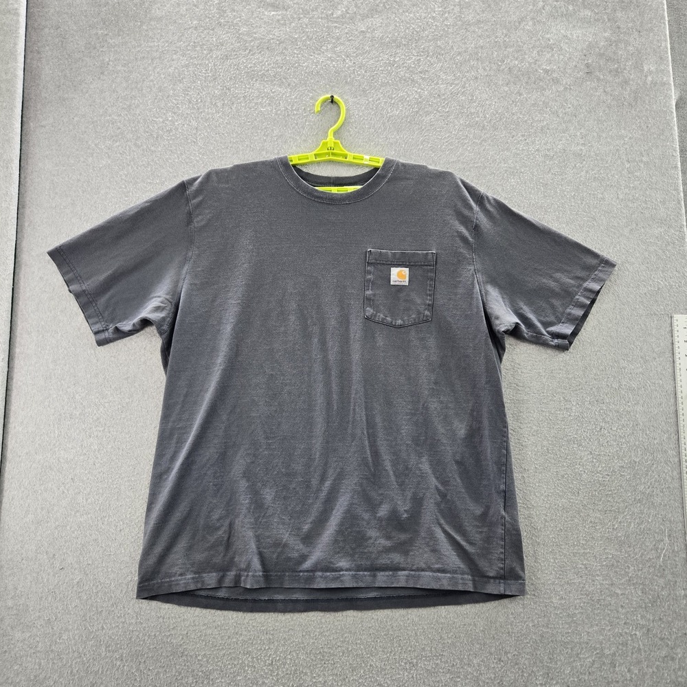 Carhartt Men Shirt XL Gray K87 BLS Logo Short Sleeve Workwear